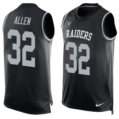 Nike Raiders #32 Marcus Allen Black Team Color Men's Stitched NFL Limited Tank Top Jersey - Click Image to Close